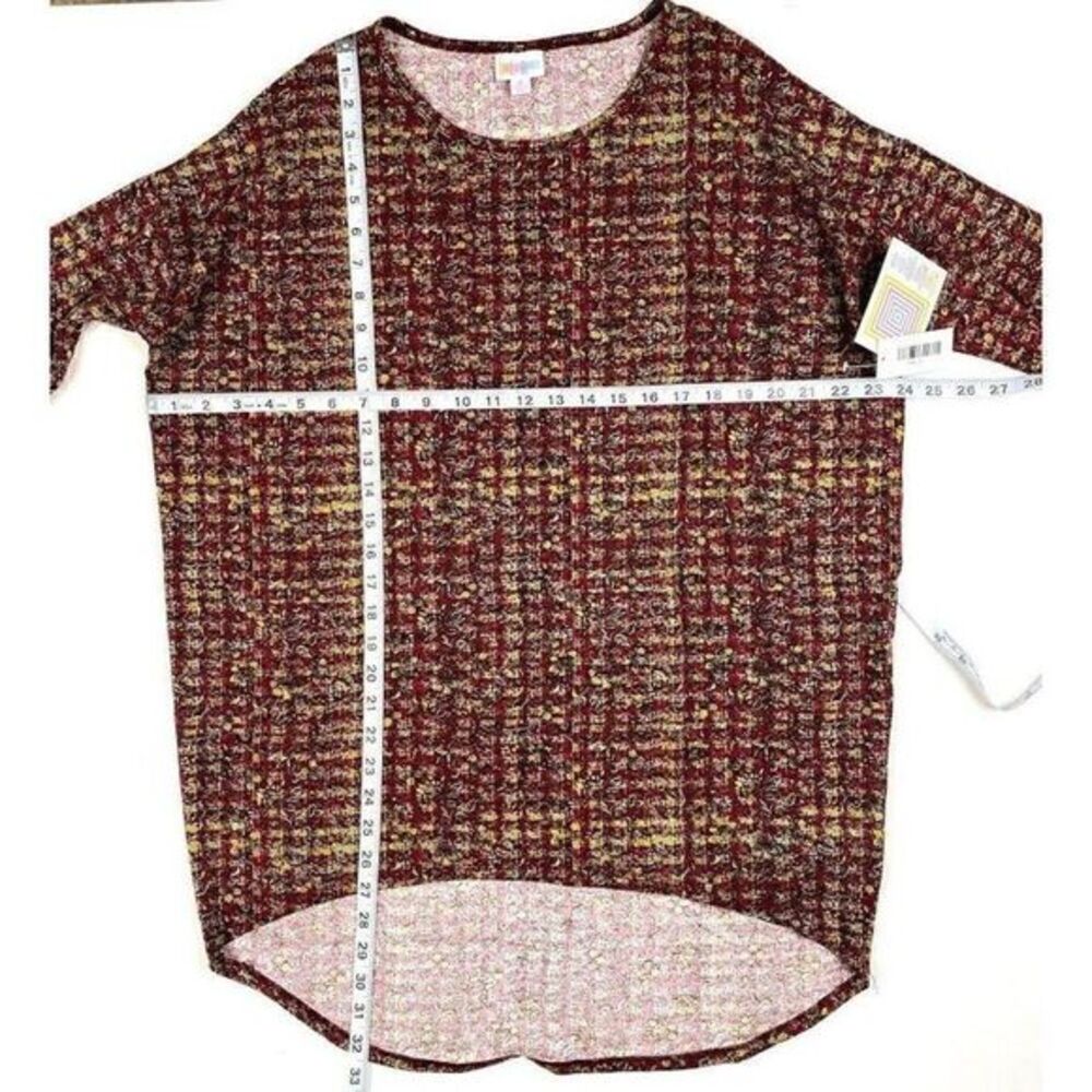 LuLaRoe Irma Tunic Burgundy Floral High Low Small